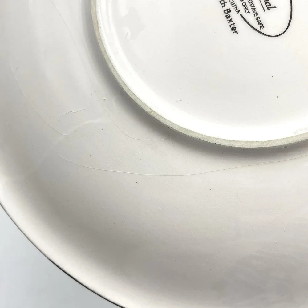 Vintage Certified International Mary Beth Baxter Twilight Snowman 2 Plates 8.25